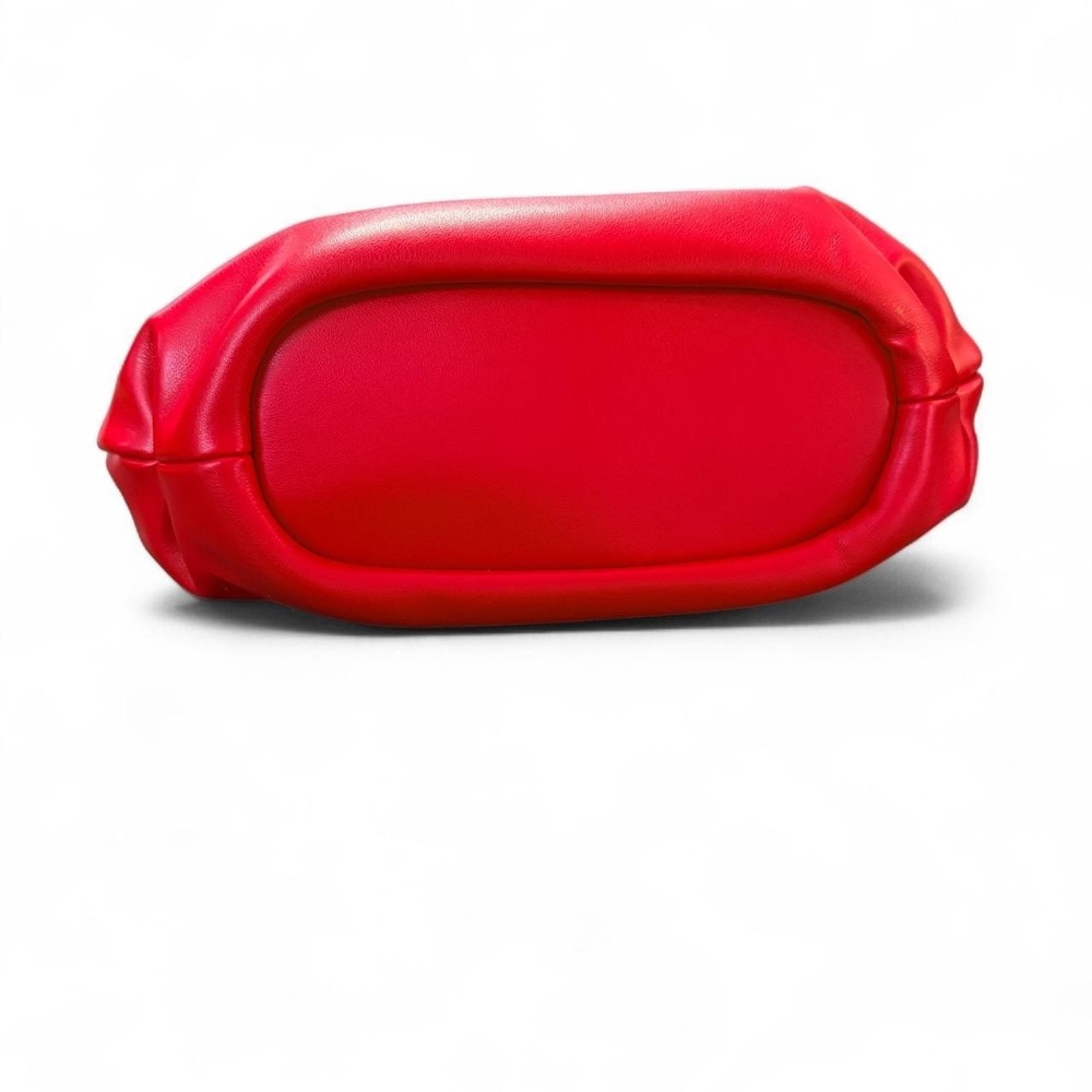The Drop Women's Addison Hobo Bag One Size Poppy Red Ruched Y2K Quiet Luxury - Picture 3 of 6